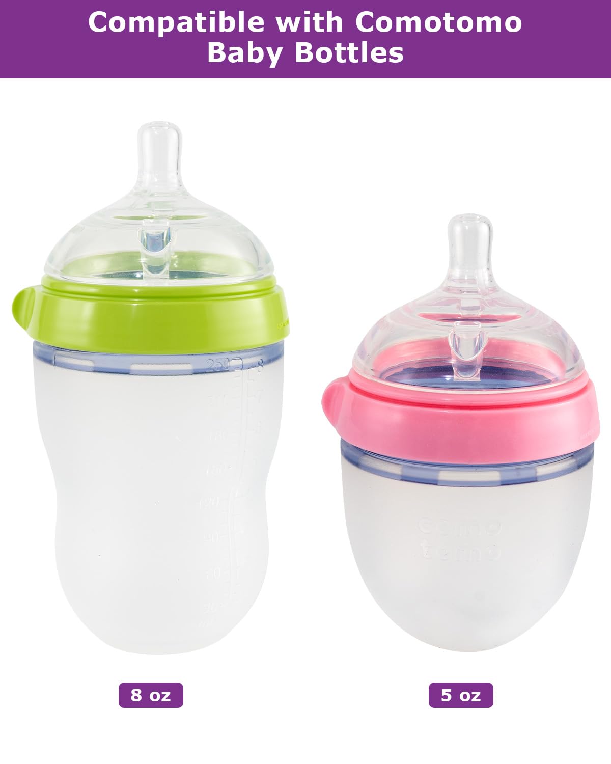 Sippy Spout Nipples For Comotomo Baby Bottles,100% Soft Silicone Sippy Cup Nipples,Variable Flow Conversion Nipple,6+ Months,4 C