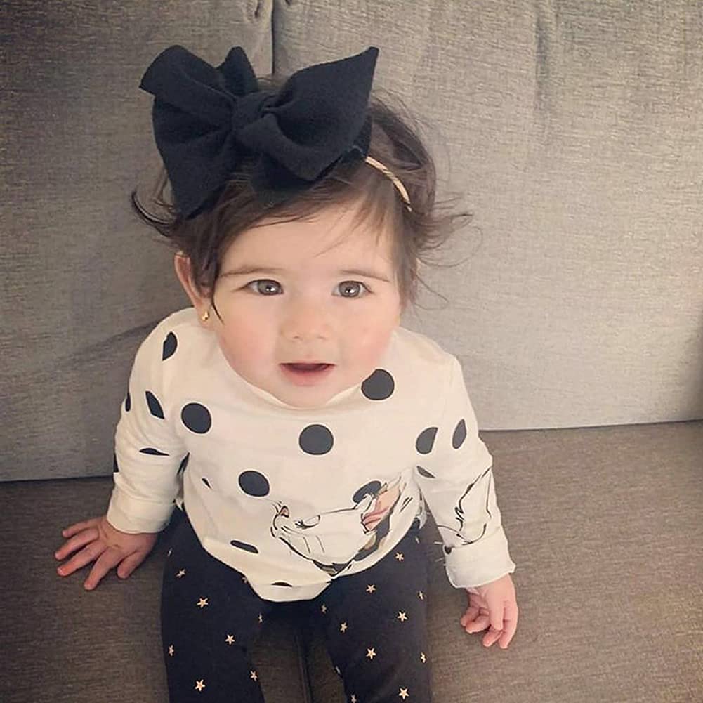 Cinaci 30 Pack Super Stretchy Nylon Headbands With Big Bow Hair Accessories For Baby Girls Infants Toddlers Kids Teens