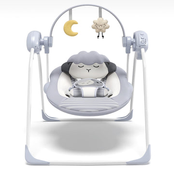 Baby Swings for Infants, Portable Baby Swing with 5-Speed, Compact Baby Swings with Music and Timing, Infant Swing for 0-9 Month