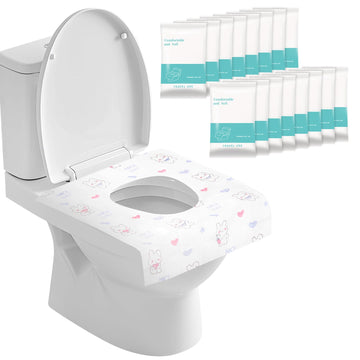 Krijuess 100 Packs Toddler Toilet Seat Covers Disposable, Disposable Toilet Seat Covers For Travel Waterproof Non-Woven, Travel