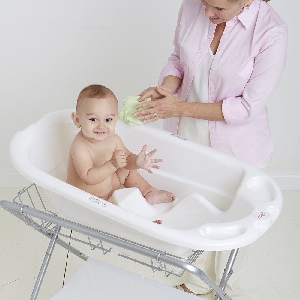 Eurobath 2-Stage Baby Bath Tub, White - Large, Long Lasting Baby Essentials, Must-Have Baby Bathtub, Newborn Essentials, Infant