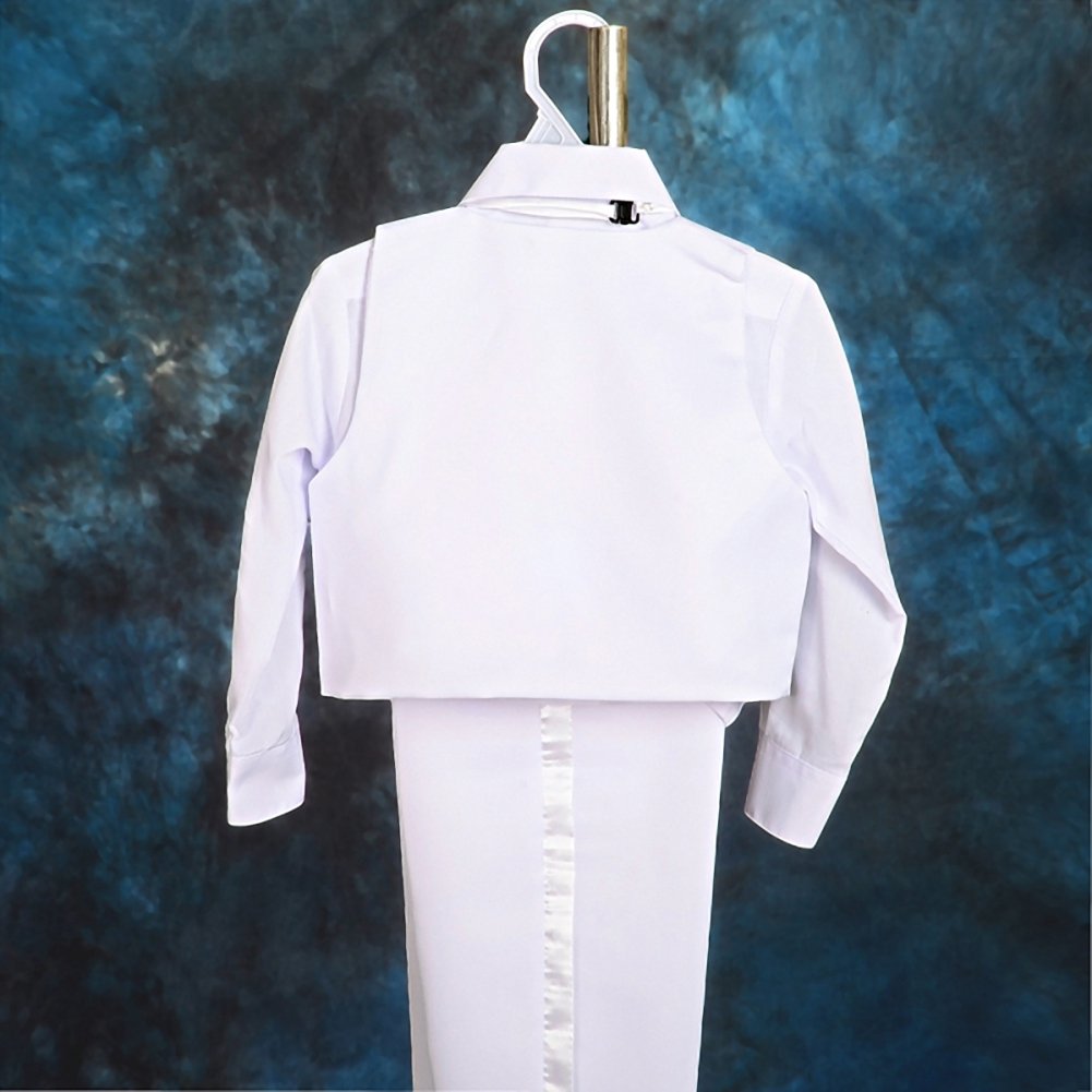Lito Angels Boys' Formal Tuxedo Suits Wedding Christening Outfits No Tail 5 Piece Set Size 3-4T White