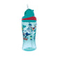 Nuby 2-Pack Thirsty Kids No-Spill Flip-It Printed Boost Cup With Thin Soft Straw - 12Oz, 18+ Months, 2-Pack, Blue Astronaut & Aq