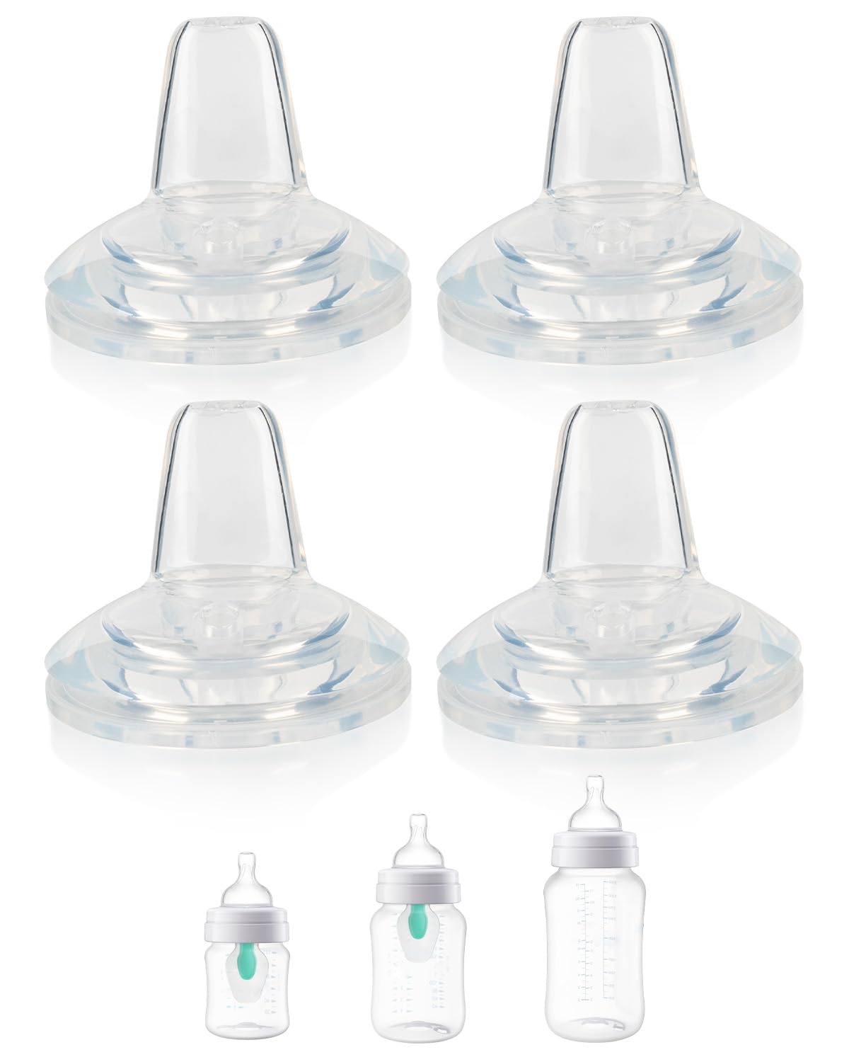 Sippy Cup Nipples For Philips Avent Anti-Colic Baby Bottles,Food Grade Silicone Sippy Spout,Variable Flow Soft Nipple,6M+,4-Coun