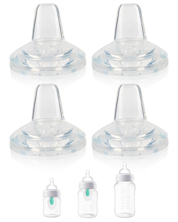 Sippy Cup Nipples For Philips Avent Anti-Colic Baby Bottles,Food Grade Silicone Sippy Spout,Variable Flow Soft Nipple,6M+,4-Coun