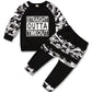 Tuemos Toddler Boy Clothes Lettle Sweatshirt Top + Camouflage Pants Outfit Set, Black#06, 18-24 Months