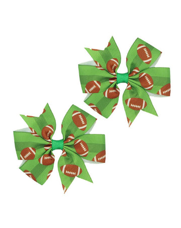 Football Hair Bow Clip Baby Girls Football Hair Barrettes Pin Football Bowknot Hairpin BBG63 (C1)