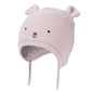 Somaler Baby Knitted Winter Hats Infant Newborn Toddler Autumn Cute Earflap Cotton Lined Beanie Hat For Boys Girls Light Pink