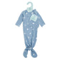 Aden + Anais Comfort Knit Knotted Newborn Baby Gown And Hat, Super Soft Cotton With Spandex, Infant Gown With Fold Over Mitten C