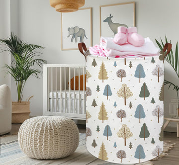 Tibaolover Tree Baby Laundry Basket Baby Hamper Kids Hamper Basket Toy Storage Bin For Boys Woodland Room Decor Baby Nursery Ham