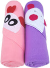 BRANDONN Newborn Biggest Size (36 INCH X 27 INCH) with Fancy Boon Border Baby Blanket for Babies (Pack of 2;Pink & Purple)