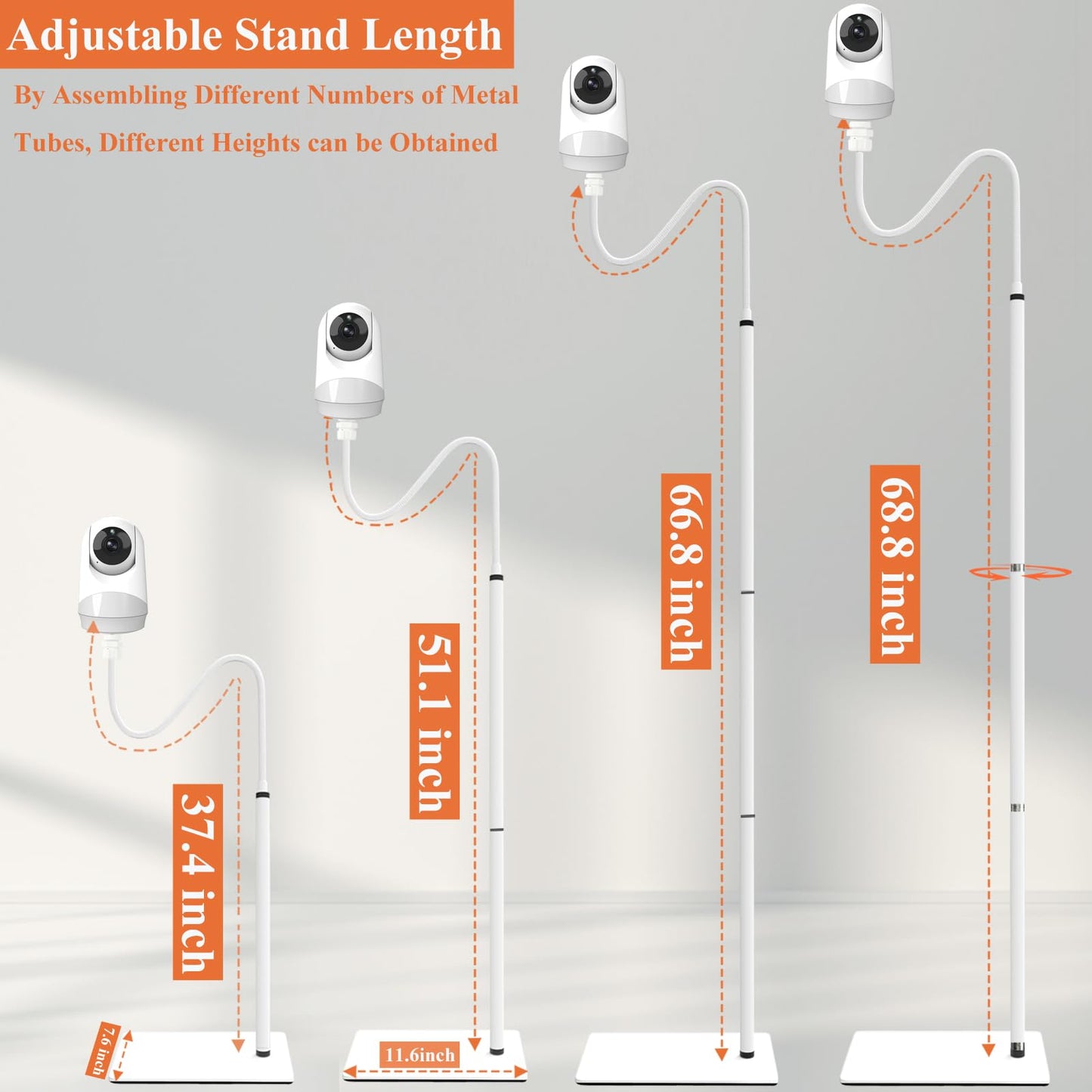 Jamyok Baby Monitor Floor Stand Holder For Hellobaby Hb40/Hb6550/Hb6550 Pro/ Hb6339/Hb65/Hb66/Hb248/Hb6558,Blemil Bl9052-2,Juan