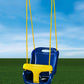 Gorilla Playsets 04-0032-B High Back Plastic Infant Swing With Yellow T Bar & Rope, Blue With Yellow