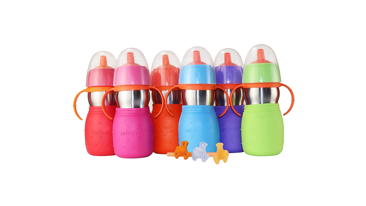 Kid Basix Safe Sippy 2, Stainless Steel Cup For Babies/Toddlers, Convertible Sippy Or Straw, Dishwasher Safe, 11Oz, Bpa Free, Or