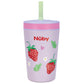 Nuby Thirsty Kids Insulated Toddler Cup with Silicone Flexstraw - 12 oz - Stainless Steel and Leak-Resistant - 18+ Months - Stra