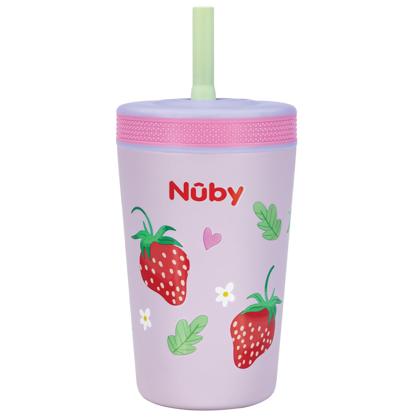 Nuby Thirsty Kids Insulated Toddler Cup with Silicone Flexstraw - 12 oz - Stainless Steel and Leak-Resistant - 18+ Months - Stra