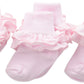 Jefferies Socks Baby-Girls Newborn Misty Ruffle Turn Cuff Socks 3 Pair Pack, Pastel Pink, Newborn