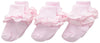 Jefferies Socks Baby-Girls Newborn Misty Ruffle Turn Cuff Socks 3 Pair Pack, Pastel Pink, Newborn