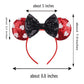 Foeran Mouse Ears Headbands With Shiny Glitter Bows For Girls Women'S Party Princess Cosplay Costume (Red Ears White Heart Dots)