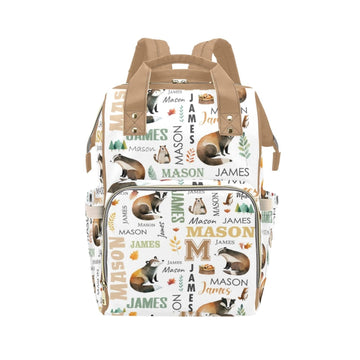 Custom Diaper Bag Backpack for Women, Personalized Name Nursing Mommy Daypack, Diaper Bag for Girls Boys, New Mom Gifts (Badger)