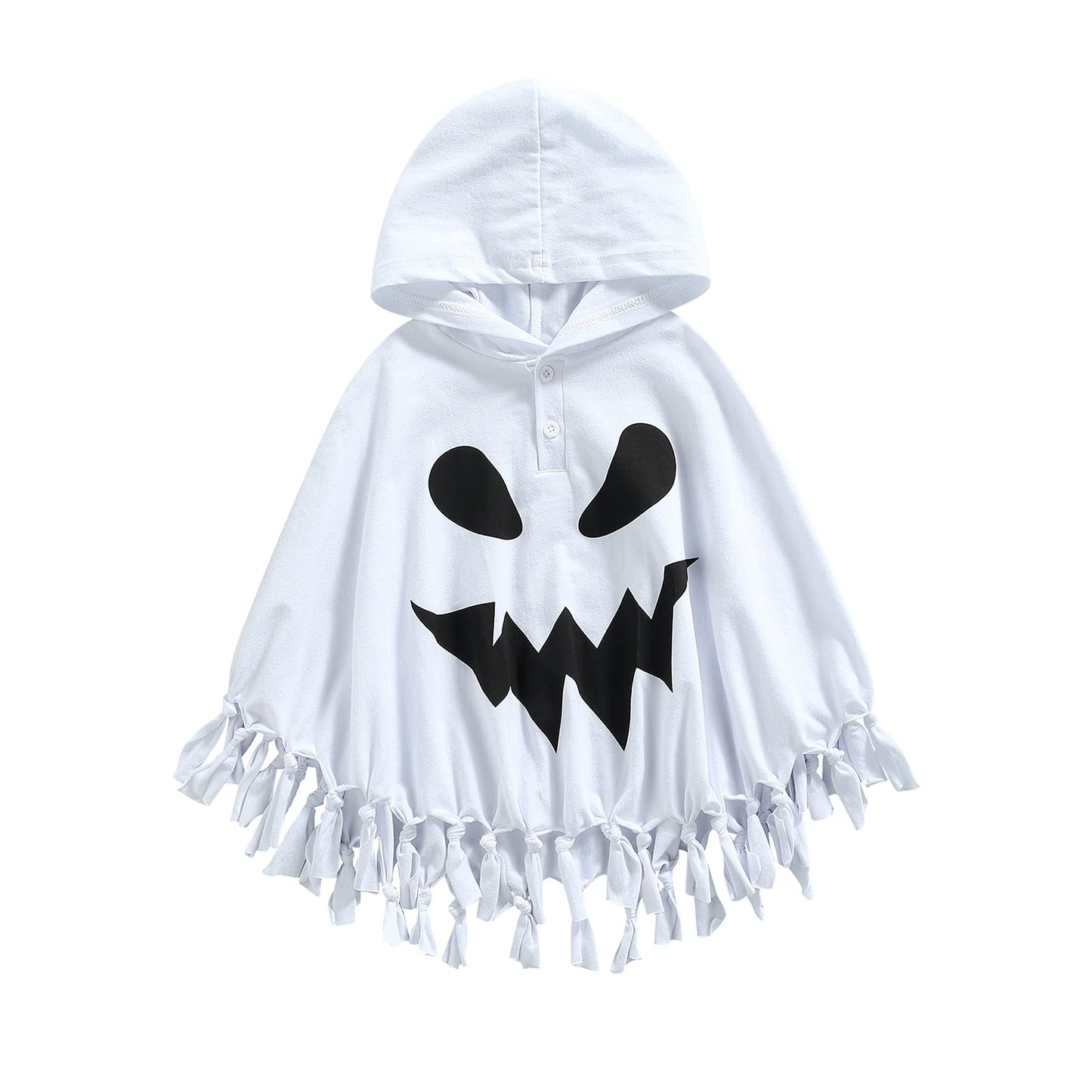 Wasaigood Infant Baby Halloween Cloak Toddler Kids Girls Boys Ghost Hooded Cosplay Clothes White Halloween Poncho Cape (White,9-
