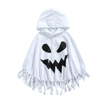 Wasaigood Infant Baby Halloween Cloak Toddler Kids Girls Boys Ghost Hooded Cosplay Clothes White Halloween Poncho Cape (White,12