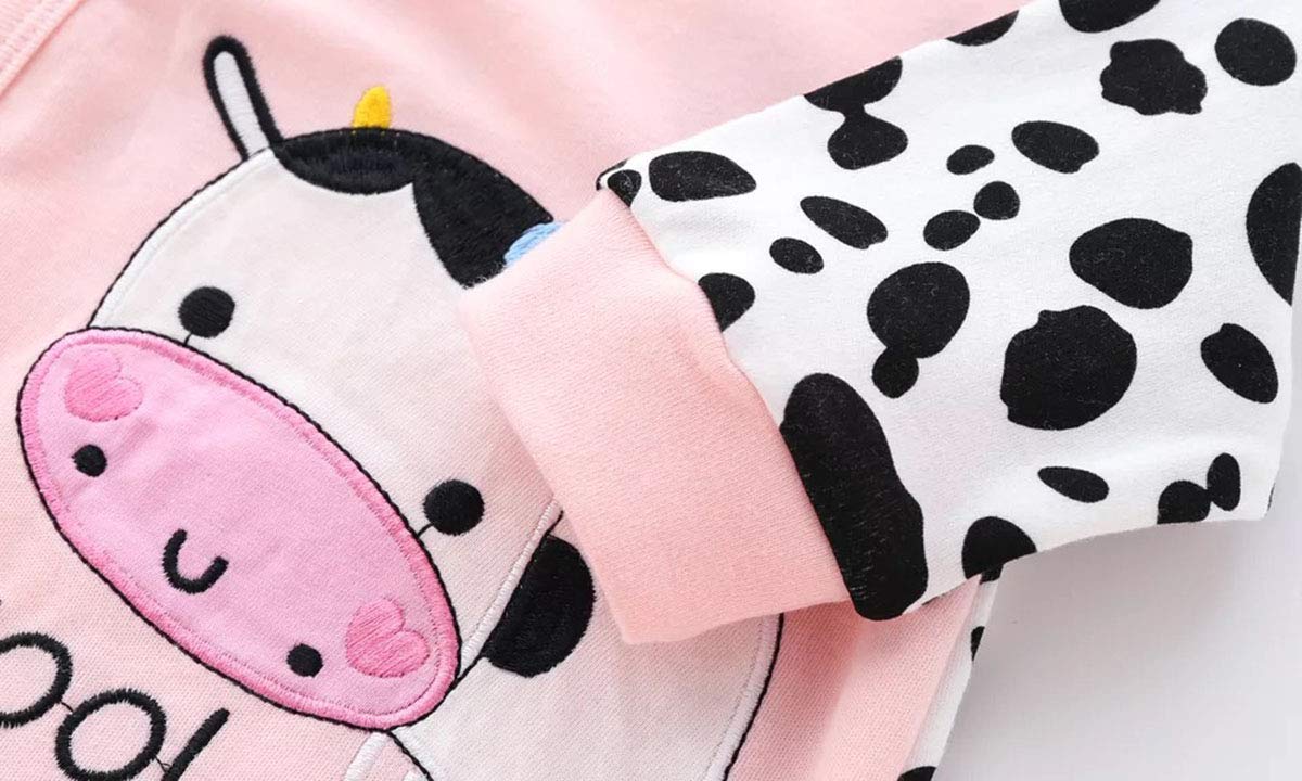 Newborn Baby Sleeper Clothes Set One Piece Romper For 0-3 Month Baby Boys Cow