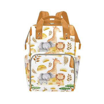 Yeshop Safari Animals Elephant Giraffe Lion Personalized Diaper Bag Backpack Tote With Name,Custom Travel Nappy Mommy Bag Backpa