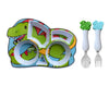 ARI MES - Dinosaur Plate for Toddlers, BPA-free Kids Set and Dish Set, Dino Kids Dishes, Lightweight and Plates and Shatter Resi