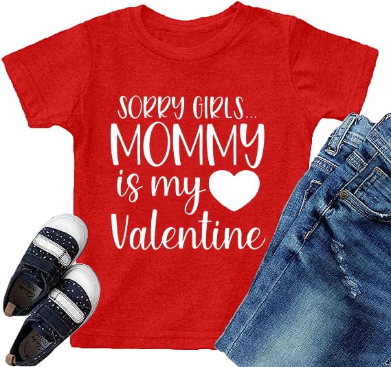 Valentine'S Day Shirts Toddler Boys Valentine T-Shirt Mommy Is My Valentine Tshirt Graphic Tee Tops