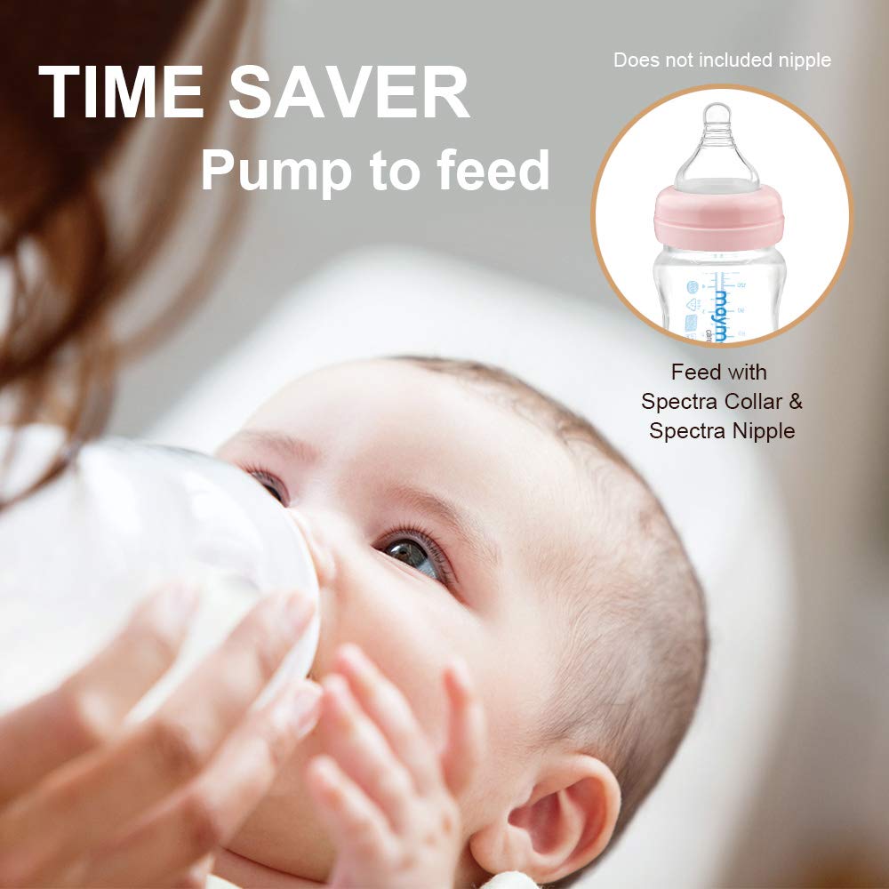 Maymom Wide-Mouth Milk Storage Collection Bottle With Travel Cap And Sealing Ring ; Replacement To Spectra S1 S2 Avent Natural A