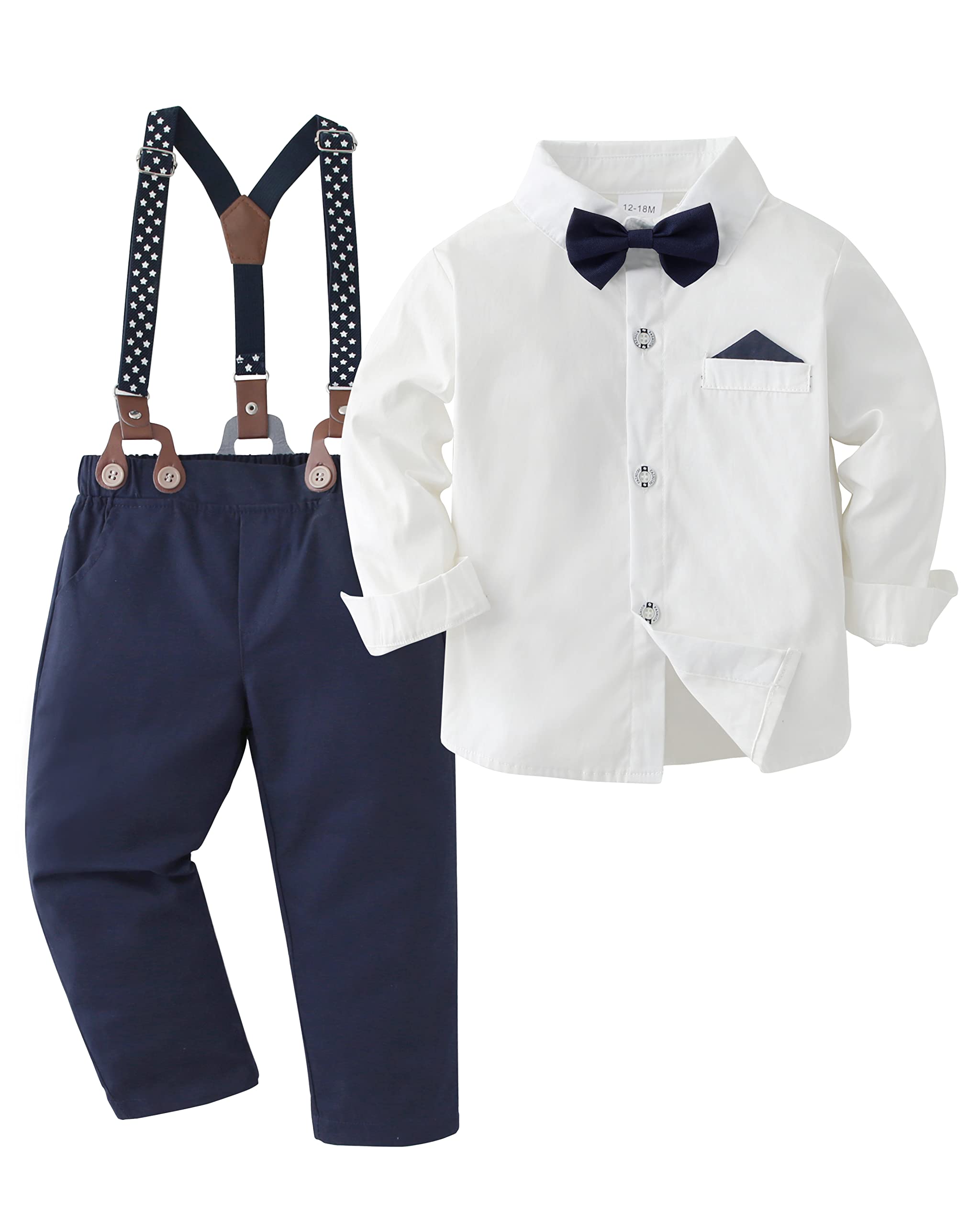 Disaur Boys Wedding Guest Outfit Long Sleeve White Leaf Dress Shirt Bo – Cutebab WBBAPB0BW5GV66Y