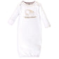 Touched by Nature Unisex Baby Organic Cotton Gowns, Little Giraffe, Preemie/Newborn