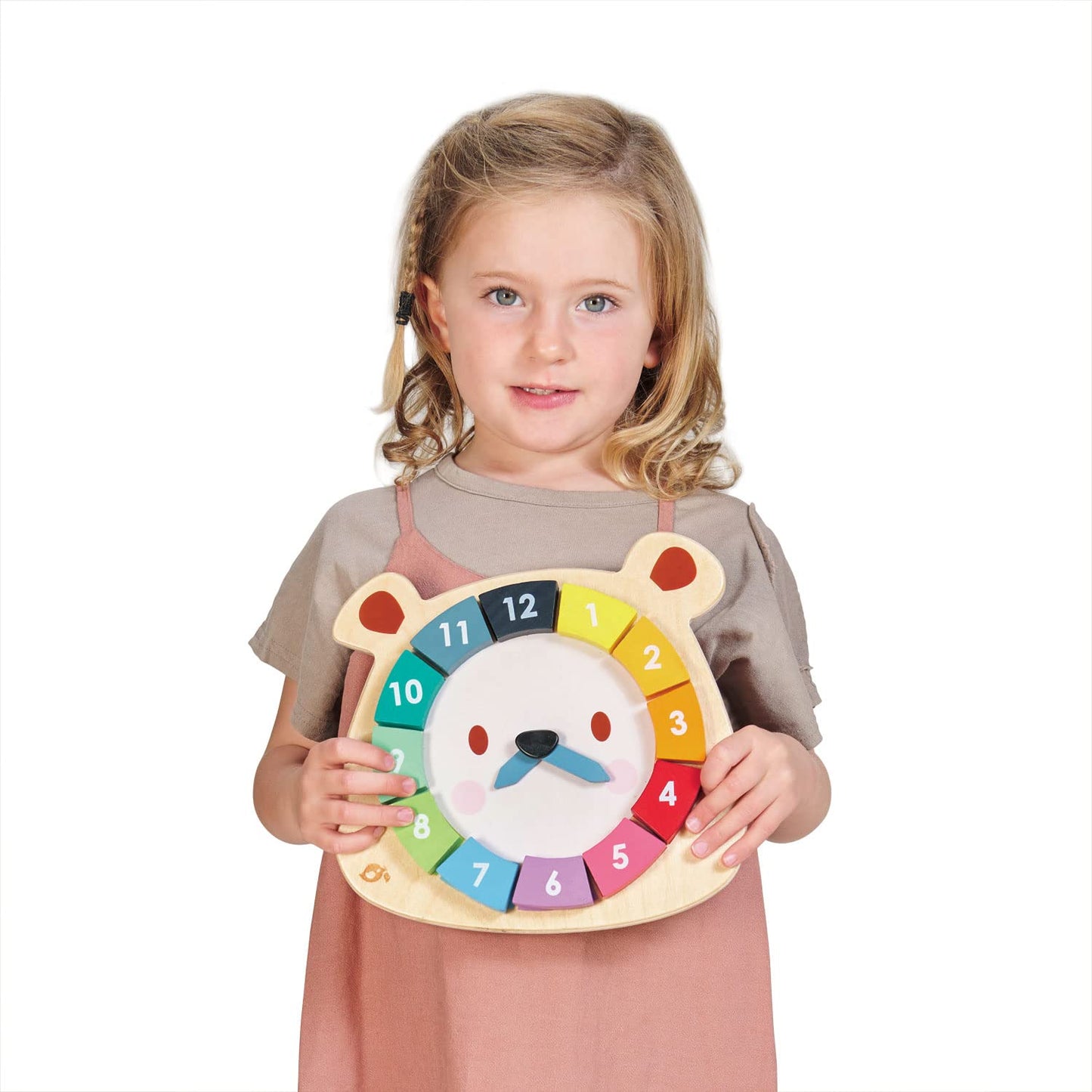 Tender Leaf Toys - 12 Pcs Bear Colors Clock, Early Learning Time, Educational Learning Clock Toy - Wooden Clock, Lovely Shapes -