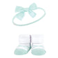 Hudson Baby Baby Girls' Headband And Socks Giftset, Purple Mint Rainbow, One Size