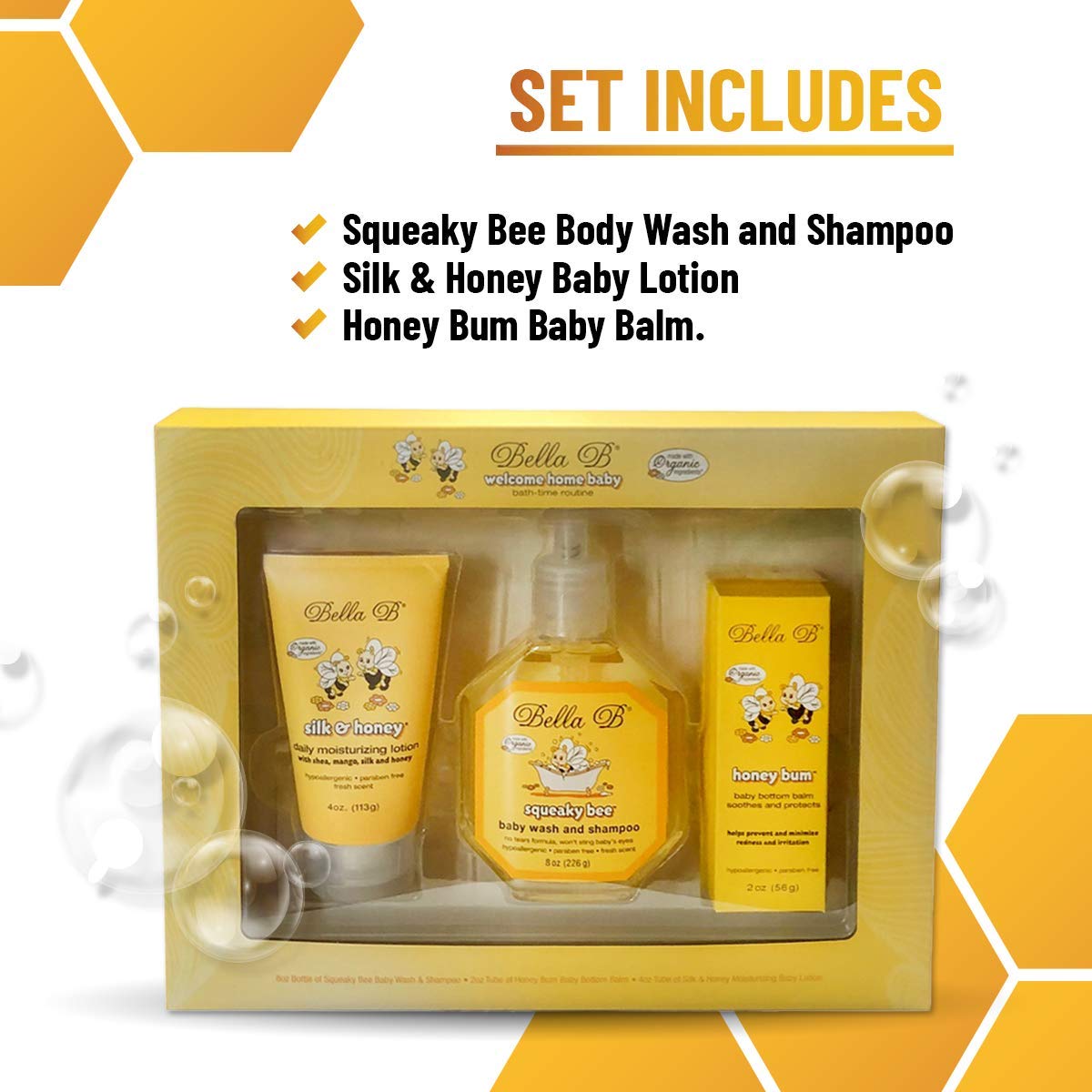 Bella B Baby Starter Set - Baby Shower Gifts - Gift Baskets Baby Grooming Kit - Baby Gift Basket - Baby Bath Kit - Baby Bath Soa