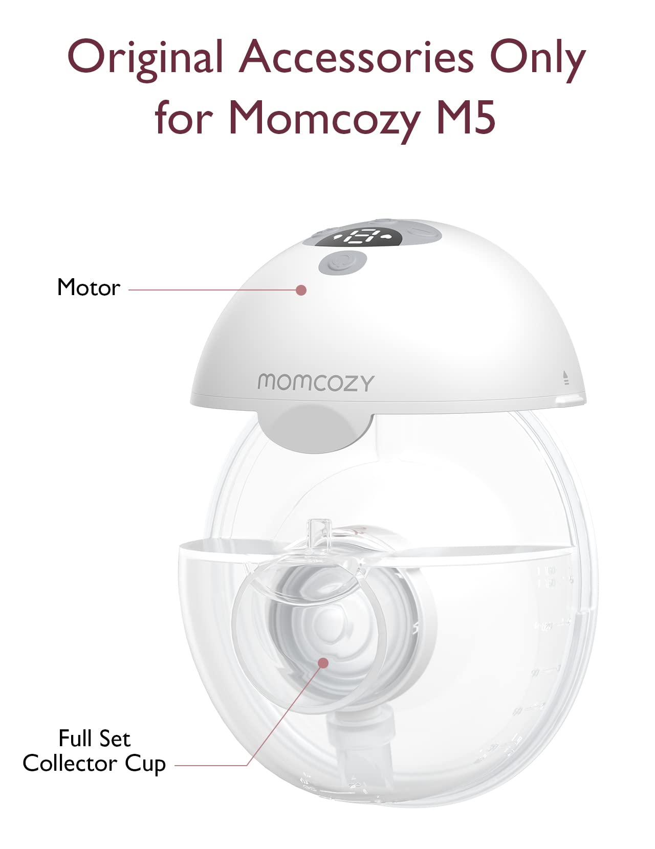 Momcozy Full Set Collector Cup Only Compatible With Momcozy M5 Not For Others. Original M5 Breast Pump Replacement Accessories (