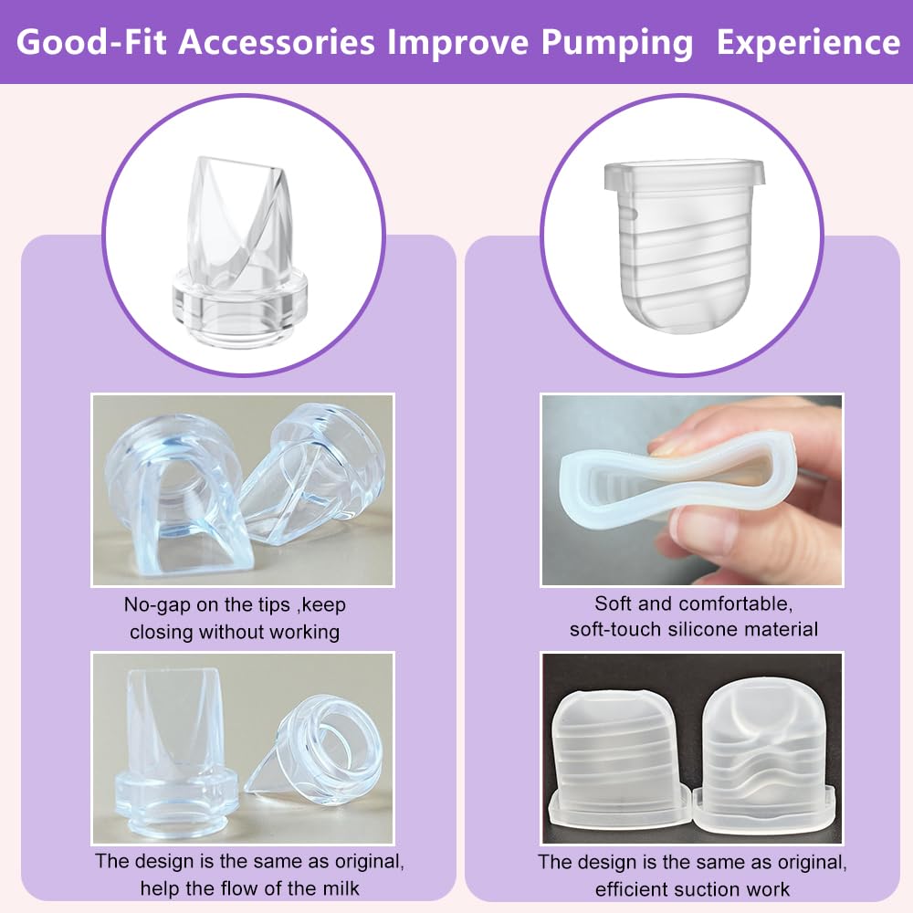 10Pcs Duckbill Valves Compatible With Eufy S1 Pro S1 E10, Lansinoh Discreet Duo, Ncvi Nicegreen Nuliie Zooawa S32 Breast Pump Pa