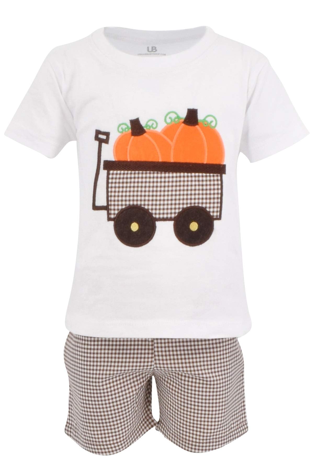 Unique Baby Boys Pumpkin Patch Wagon Halloween Thanksgiving Outfit Shirt (2T) – WBBAPB07FLCFJC7
