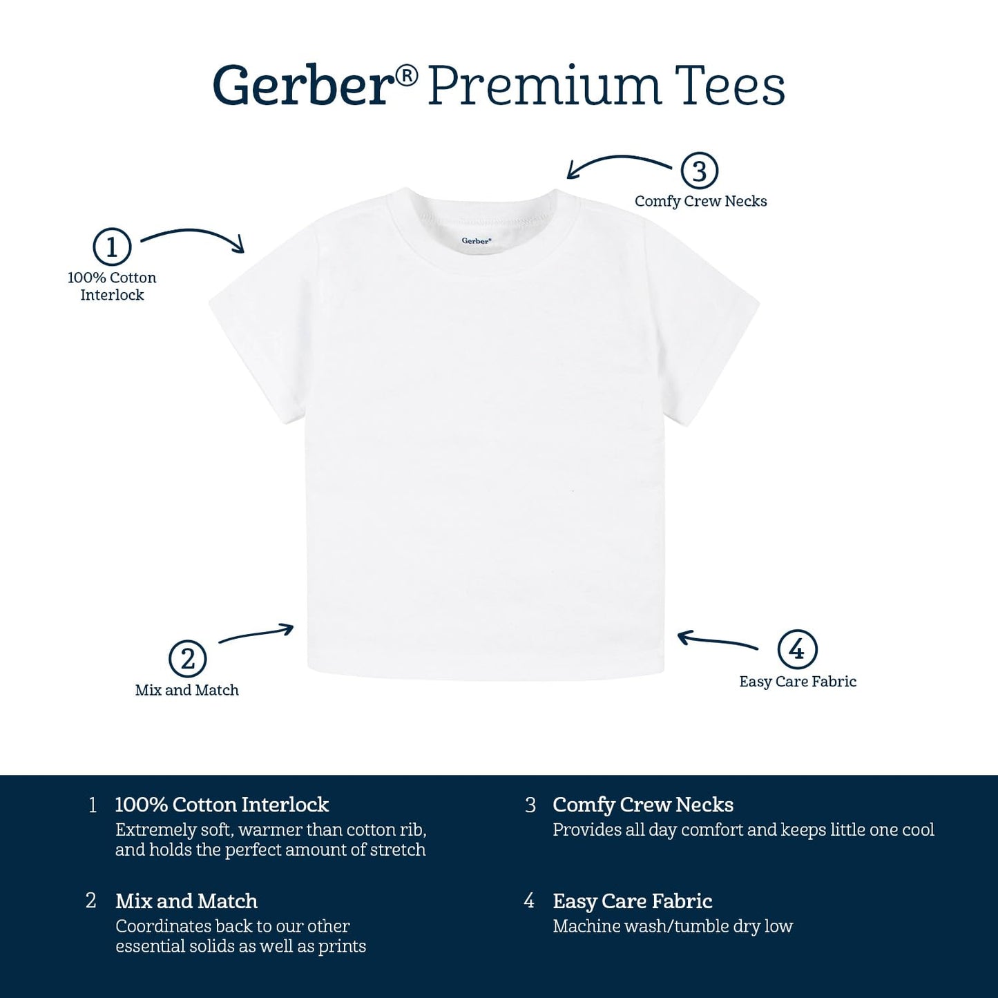 Gerber Baby Toddler 5-Pack Solid Short Sleeve T-Shirts Jersey 160 Gsm, Mauve Pink, 2T