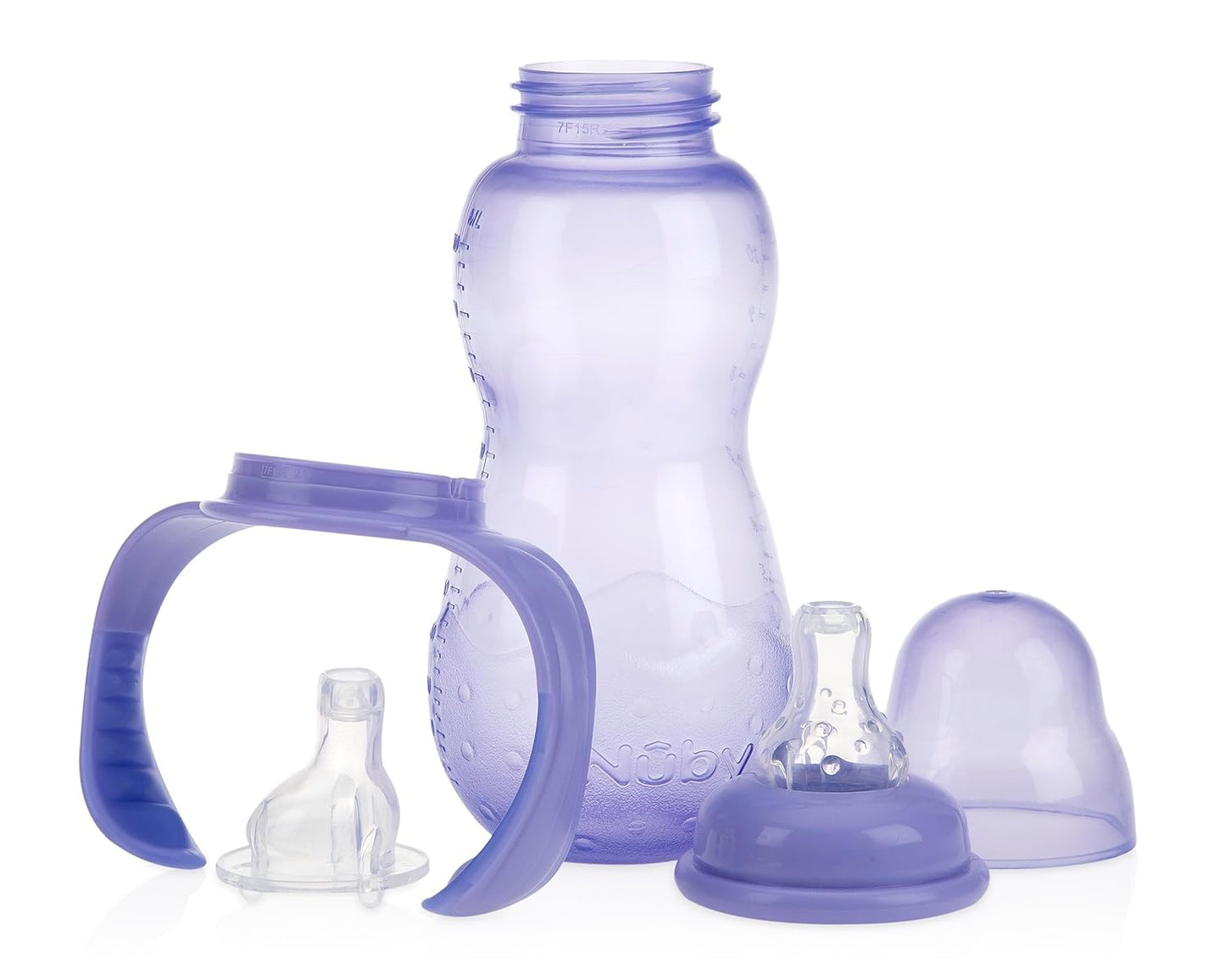 Nuby Non-Drip 3-Stage Bottle 11 Ounce, 3 Count (Pink/Purple/Turquoise)