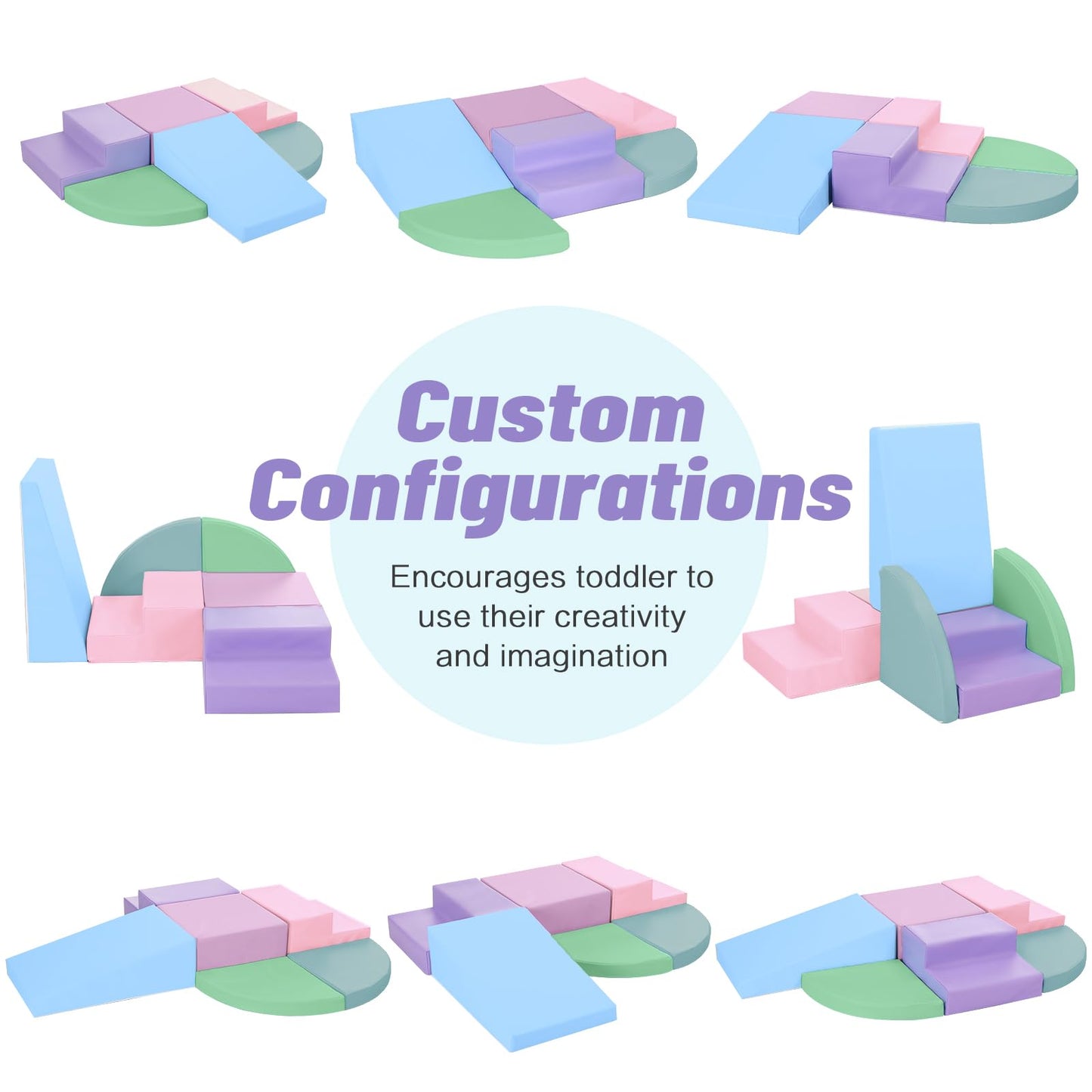 Todiby 6-Piece Foam Climbing Blocks For Toddlers: Colorful Climbing Gym Pu Leather Baby Foam Building Blocks Indoor Toy