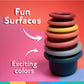 Nuby Stacking Soft Silicone Cups Interactive Toy, Promotes Coordination, Seven Piece (Colors May Vary)