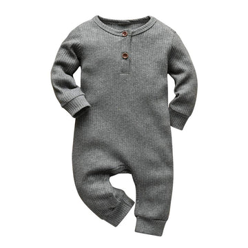 Eghunooy Baby Boy Girl Solid Color One Piece Romper Jumpsuit Outfits Clothes (0-3 Months) Dark Gray