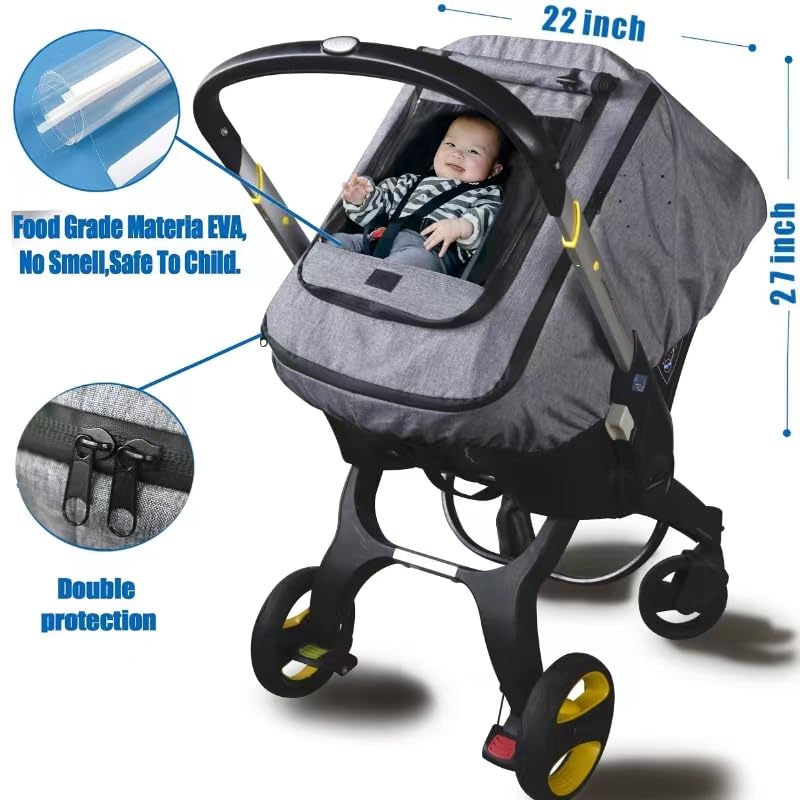Car Seat Rain Cover,Universal Baby Stroller Accessory For Infant Car Seat Stroller,Waterproof, Windproof Protection,Protect From