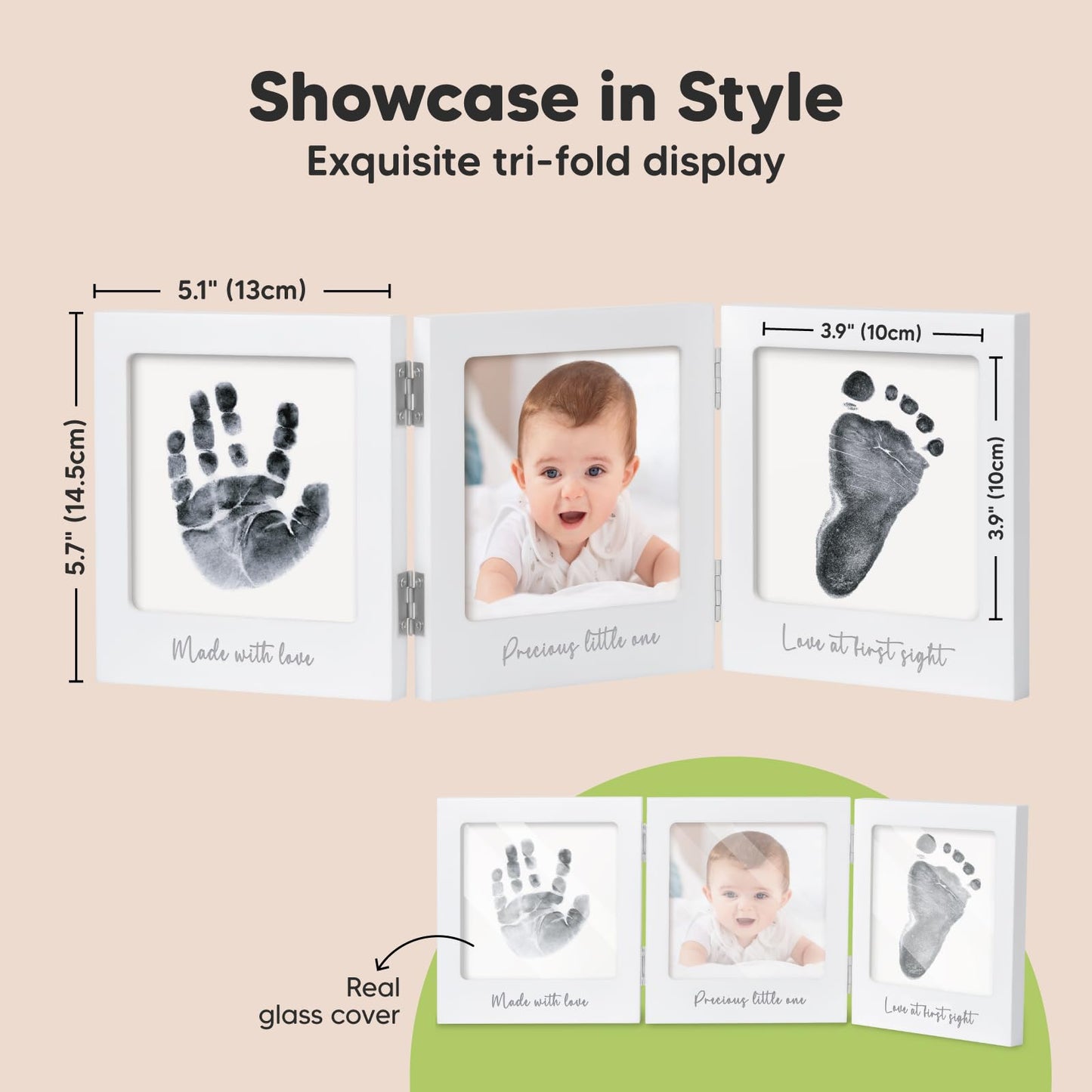 Baby Handprint And Footprint Kit For Newborns Girls & Boys - Inkless Baby Hand And Footprint Kit Maker, Baby Keepsake Picture Fr