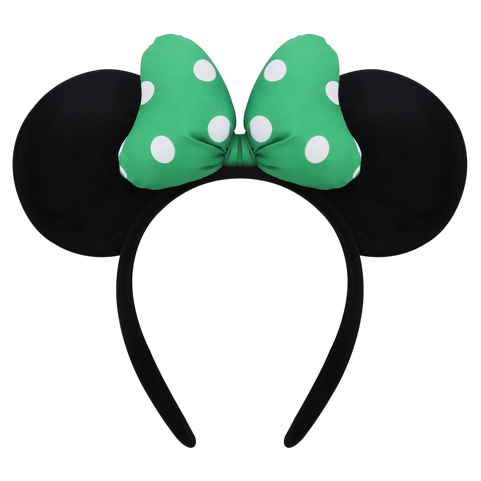 ODOCARE St. Patricks Day Accessories, Handmade Mouse Ears Headband Outfit for Women and Girls, Polka Dot Bow Hat Irish Costume(