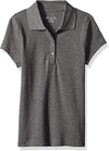 The Children'S Place Girls' Short Sleeve Pique Polo, Dk Heather Gray Single, S (5/6)
