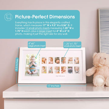 Pearhead My First Year Photo Moments, Baby'S First Twelve Months Photo Collage And Gender Neutral Keepsake, Ideal For Baby Showe