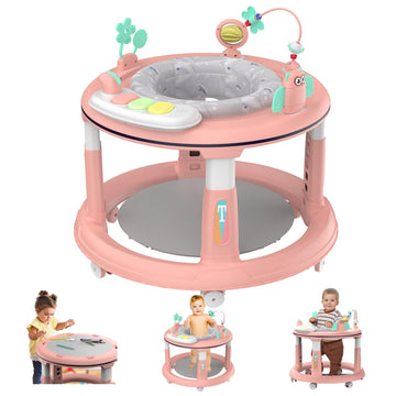 Baby Walker with 5 Adjustable Heights and 360 Degree Swivel Seat - Activity Center for Boys & Girls Babies 7-18 Months, Includes